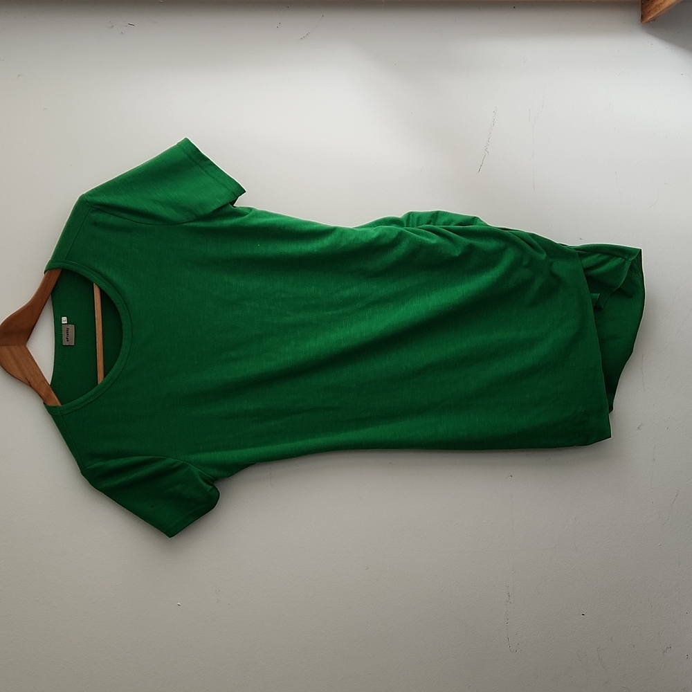 Green T-shirt mini dress
